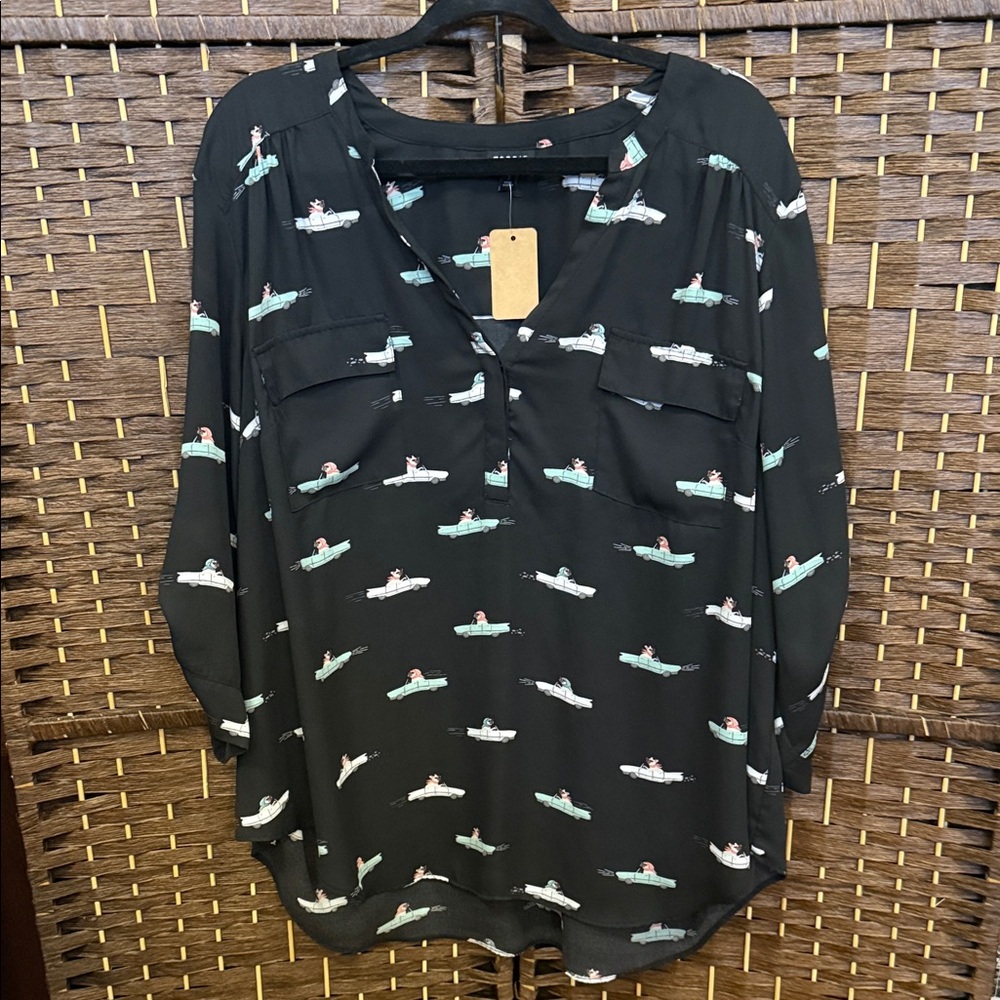 Black Printed Women's Blouse